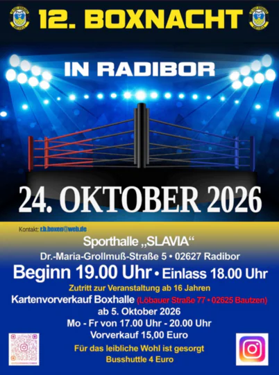 12. Boxnacht in Radibor am 24.10.2026