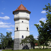 Blick auf den Wasserturm GroÃŸdubrau